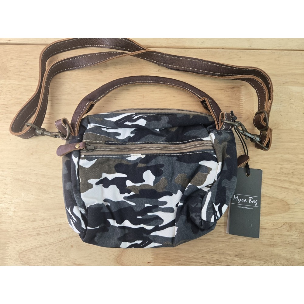 Myra Bag‎ Cavalry Small & Crossbody Bag, Camo, Cotton/Leather